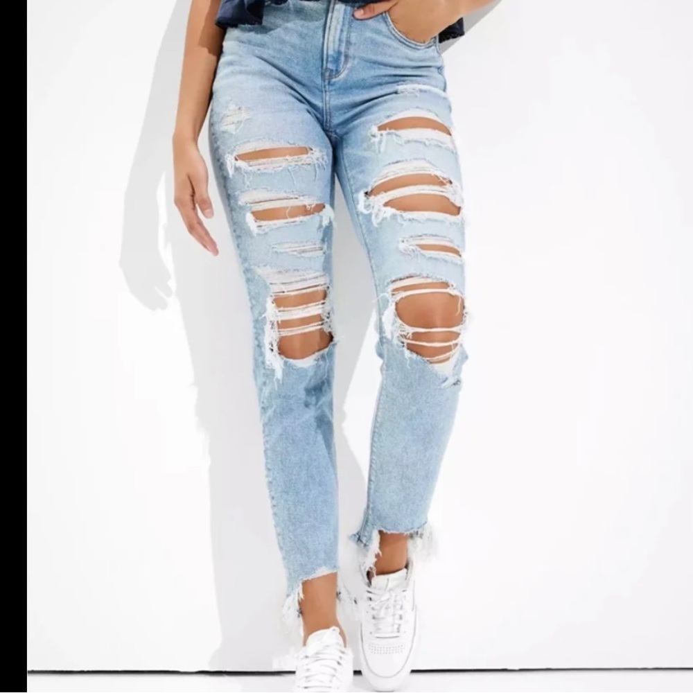American eagle high waist mom jeans size 18